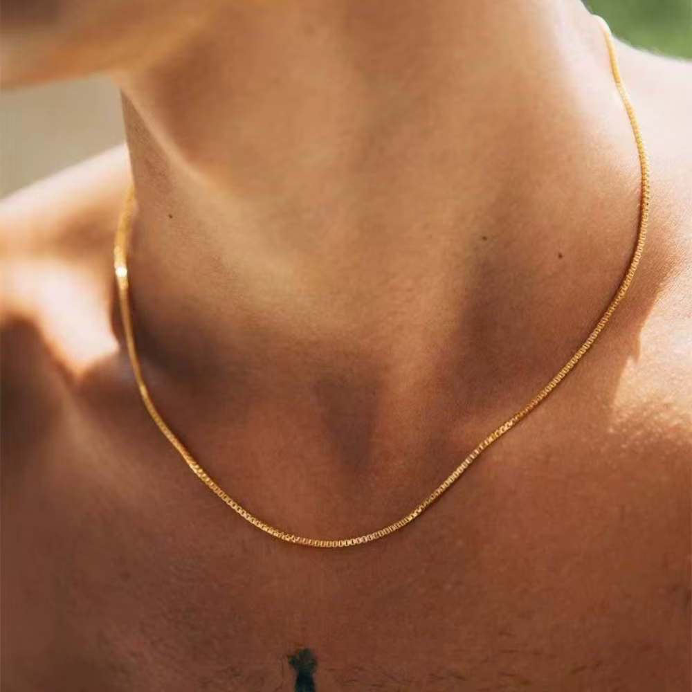 Collier chaîne en acier inoxydable pour hommes et femmes