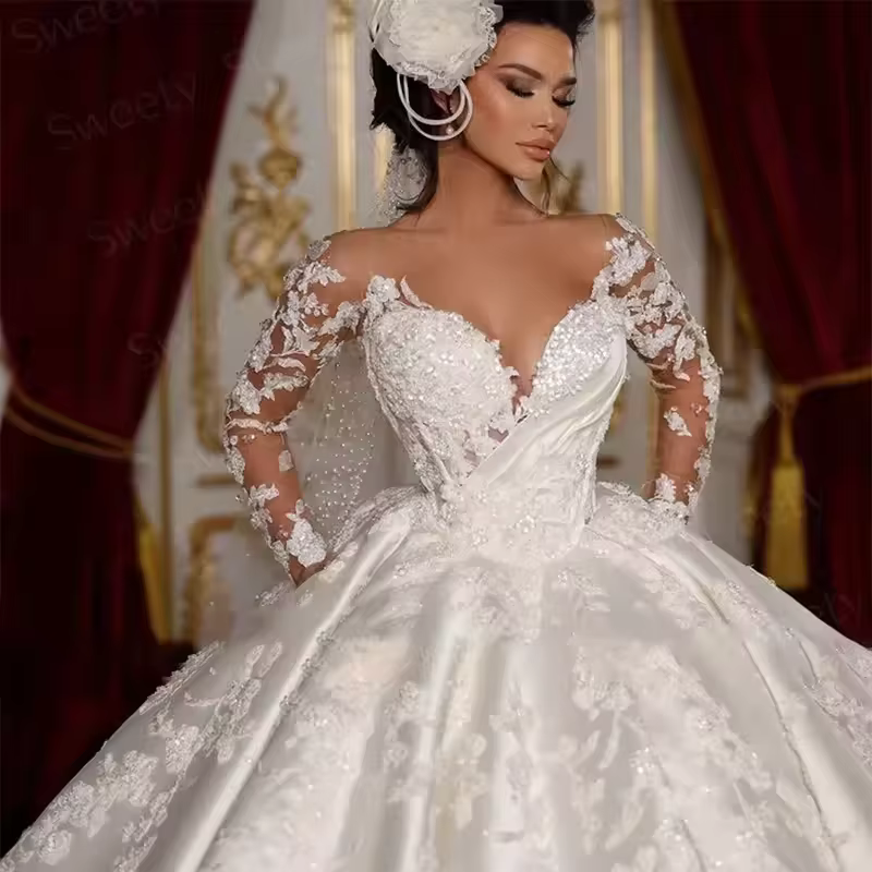 Robe de mariée à manches longues