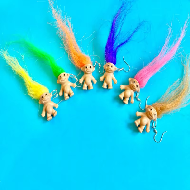 Boucles d'oreilles pendantes rétro années 90