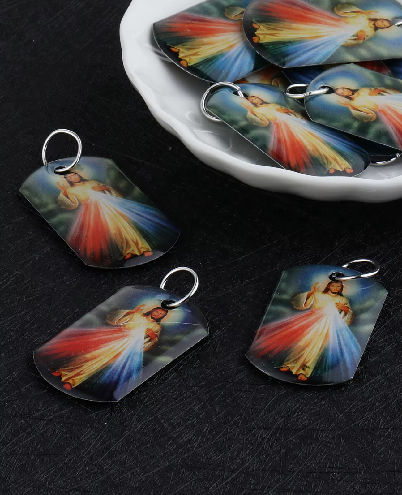DIYALO-Médailles de la MisériULDivine, Breloques de Jésus-Christ, Chrétien, Double Face, Bijoux DIY, Accessoires de Direction, 5 Pièces