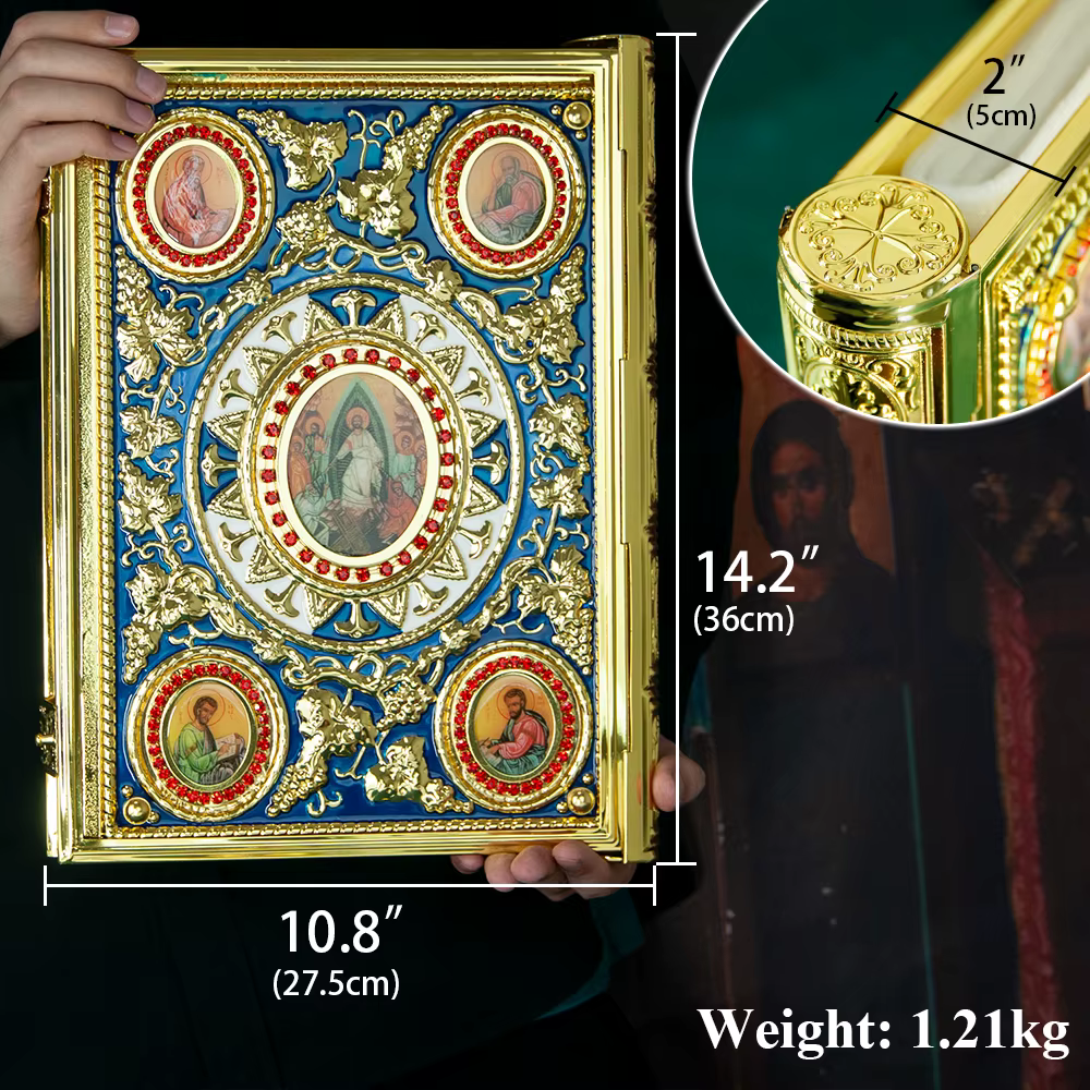 Couverture d'évangile, accessoire de produit d'église plaqué or