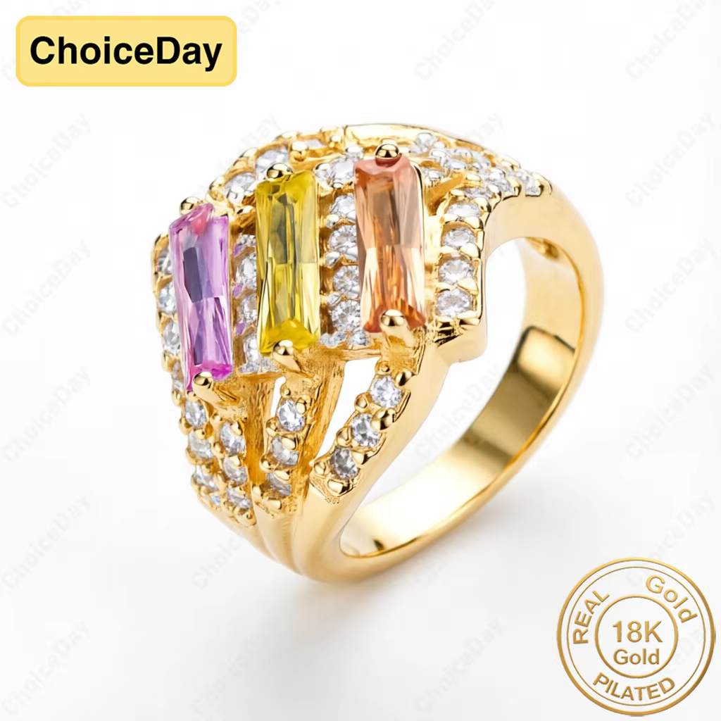 Bague élégante en or plaqué 18 carats