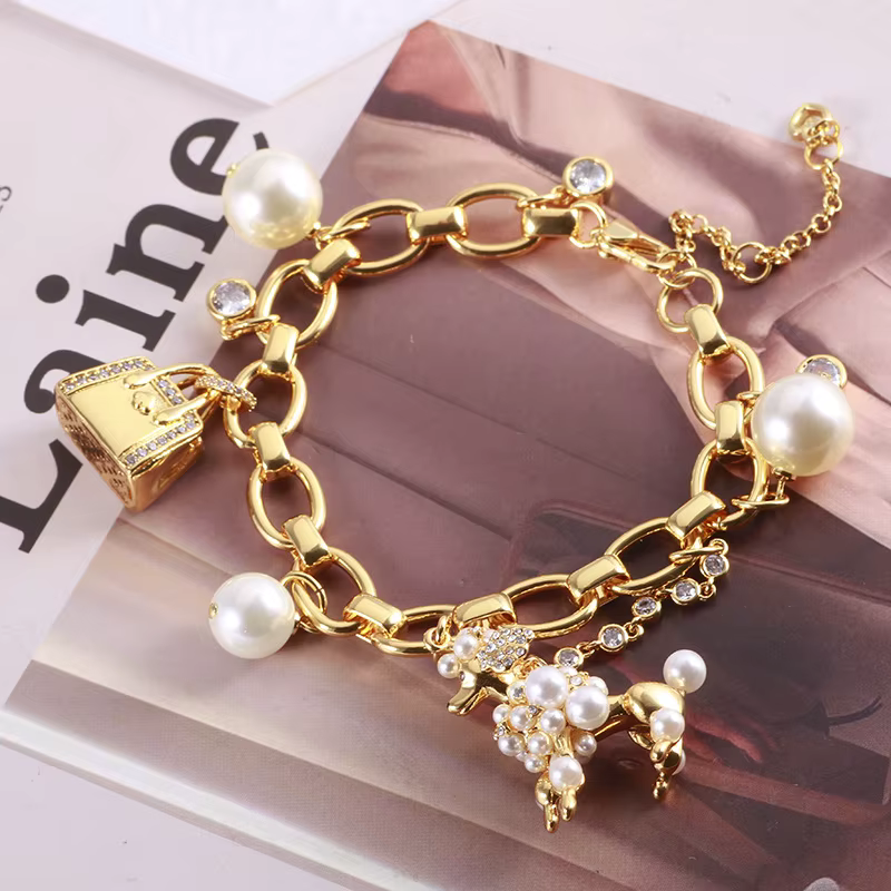 Bracelet multi-pendentifs en émail émaillé