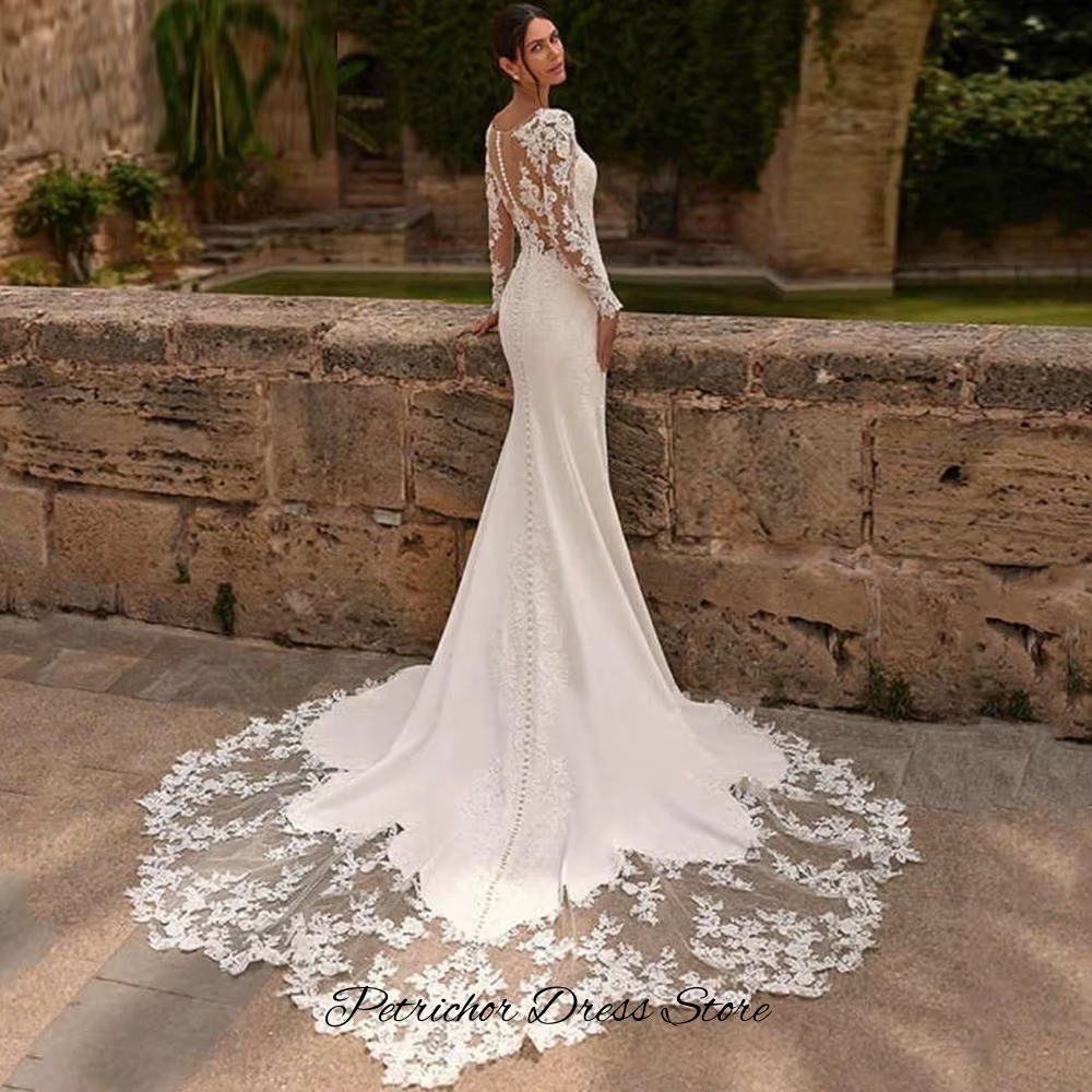 Robe de mariée sexy à manches longues