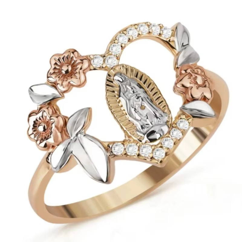 Bague en forme de cœur ajourée pour femmes