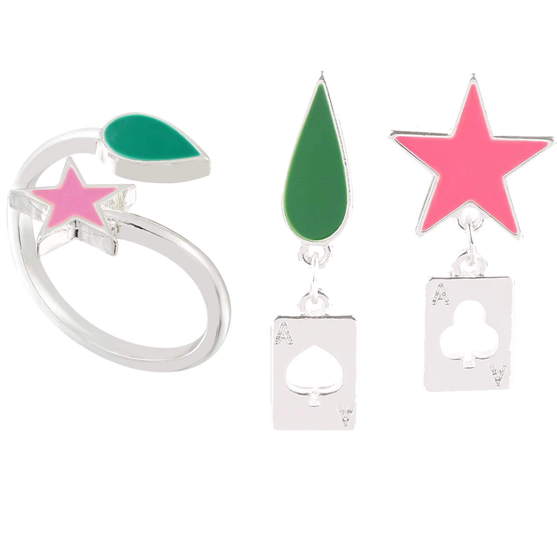 HUNTER × HUNTER Hisoka pentagramme classique Anime anneau larme pentagramme couches anneau ouvert redimensionnable bague Cosplay bijoux