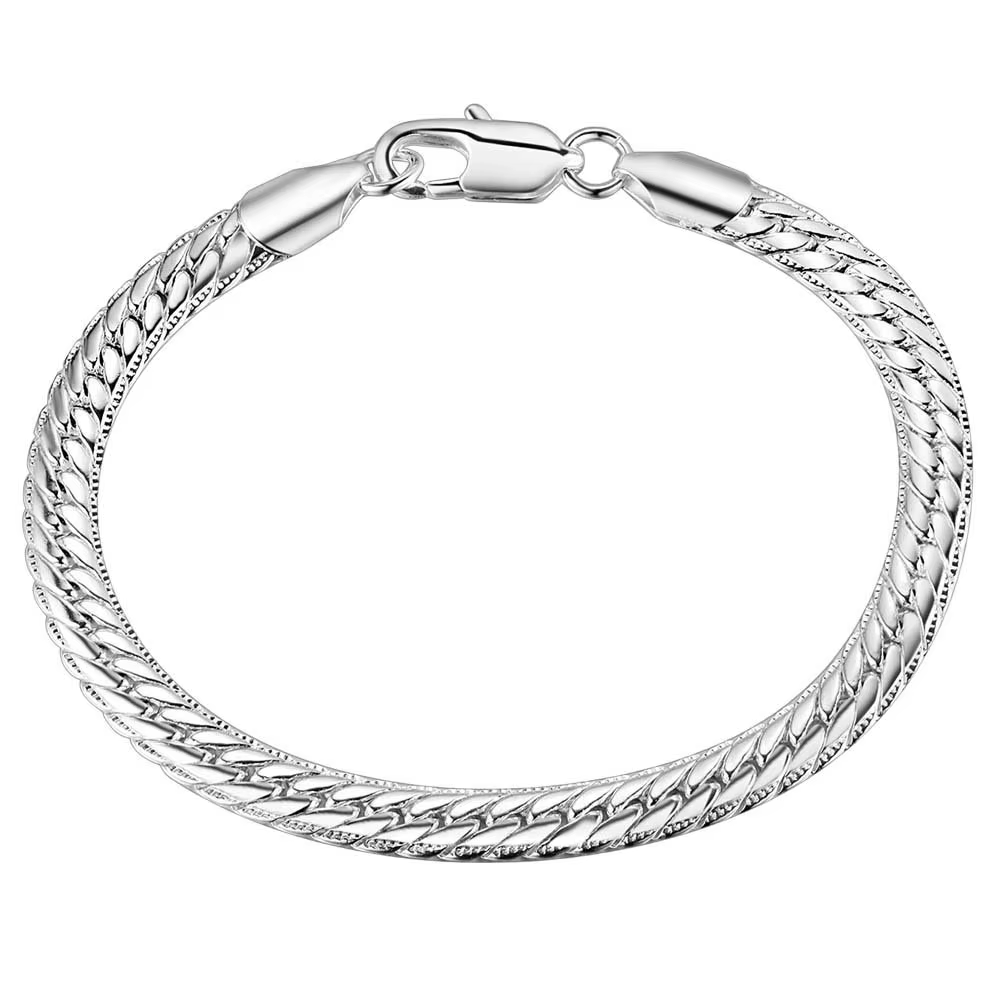 Bracelet en argent regardé 925 pour hommes et femmes