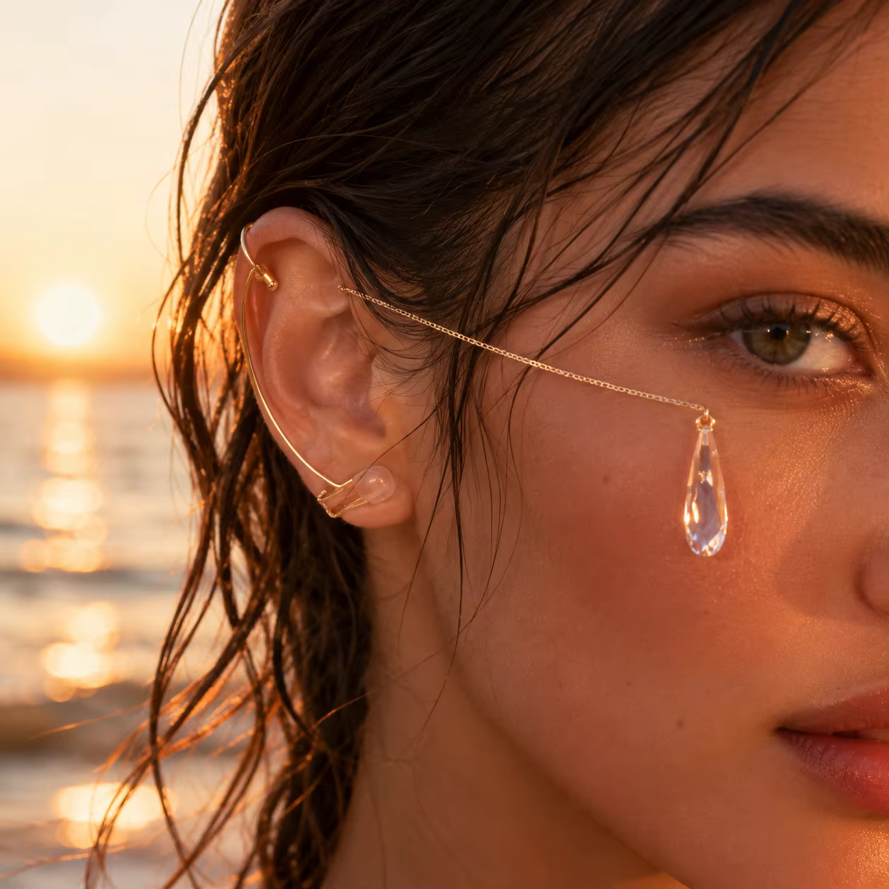 Boucles d'oreilles créatives en forme de larme « Larmes de Sirène » pour femmes