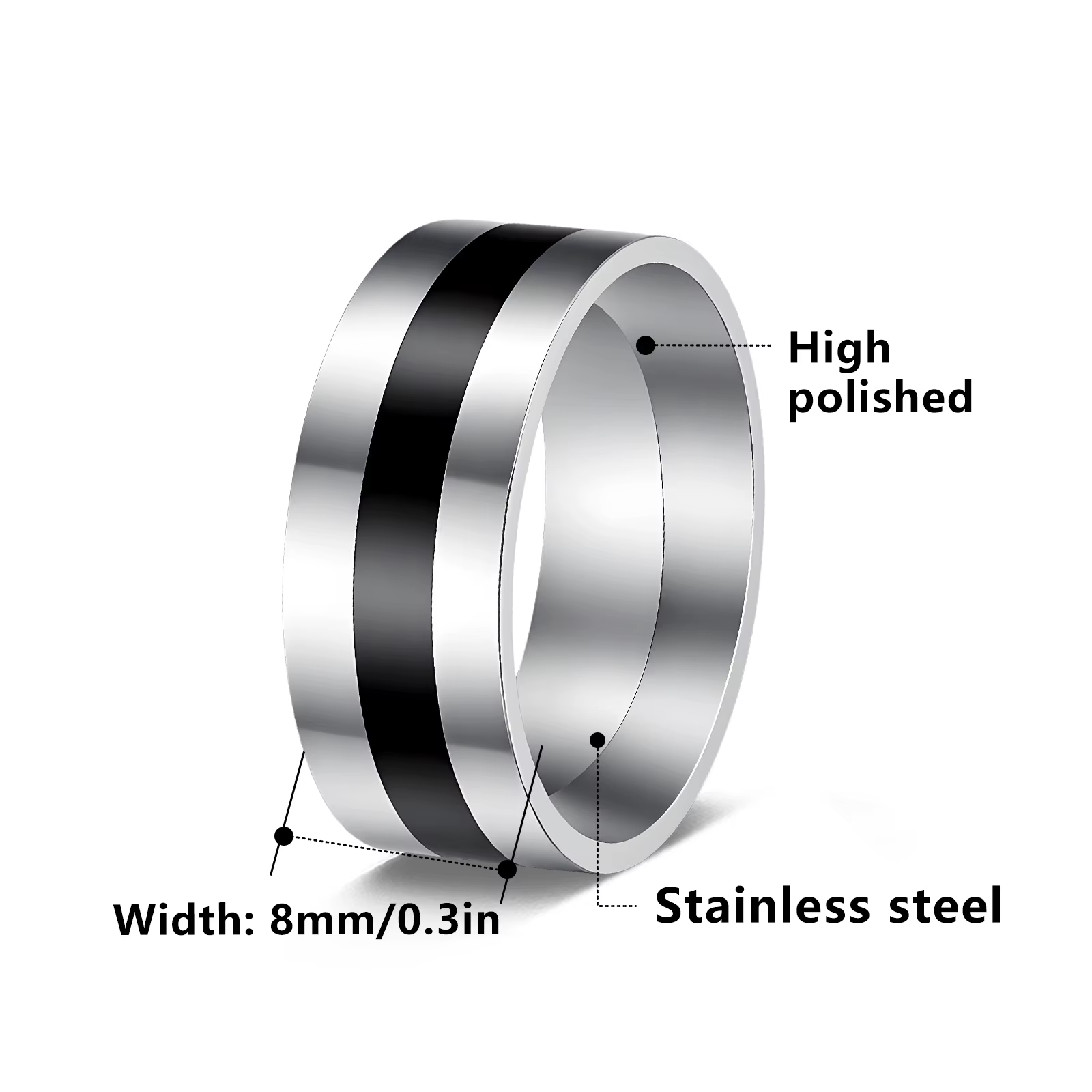 Bagues en acier inoxydable classiques pour mariage, alliances pour femmes et hommes, bagues de couleur noire et argentée, bijoux de couple, alliance de promesse