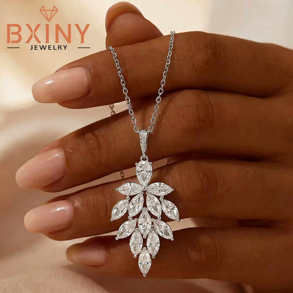 BXINY – collier avec pendentif en diamant Moissanite