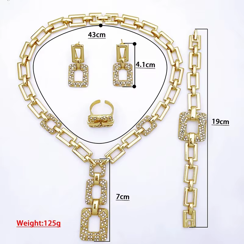 Ensembles de bijoux plaqués or 18 carats pour femmes