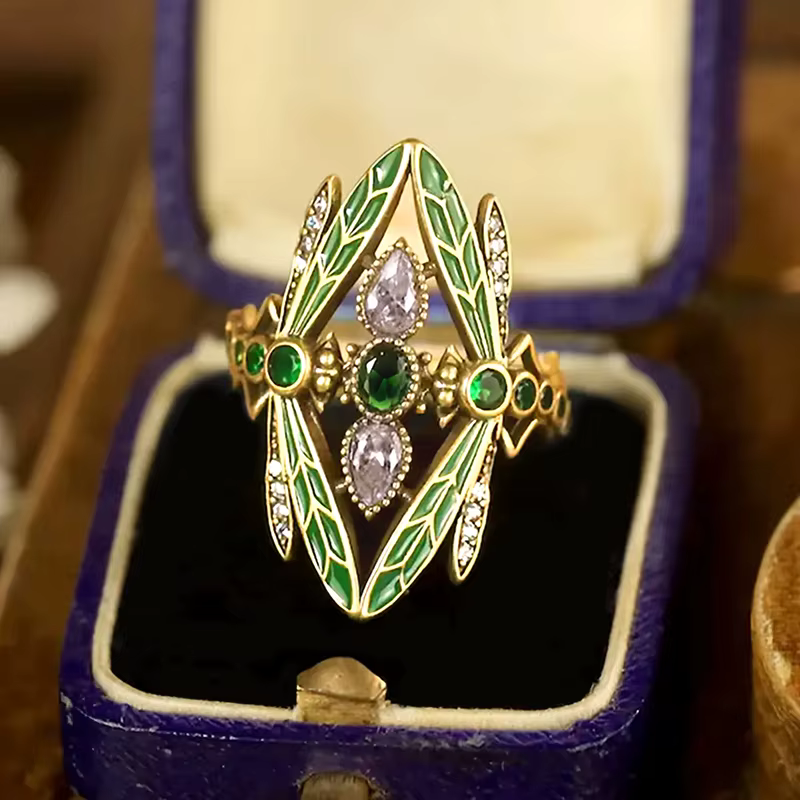 Bague fantaisie libellule Huitan pour femme