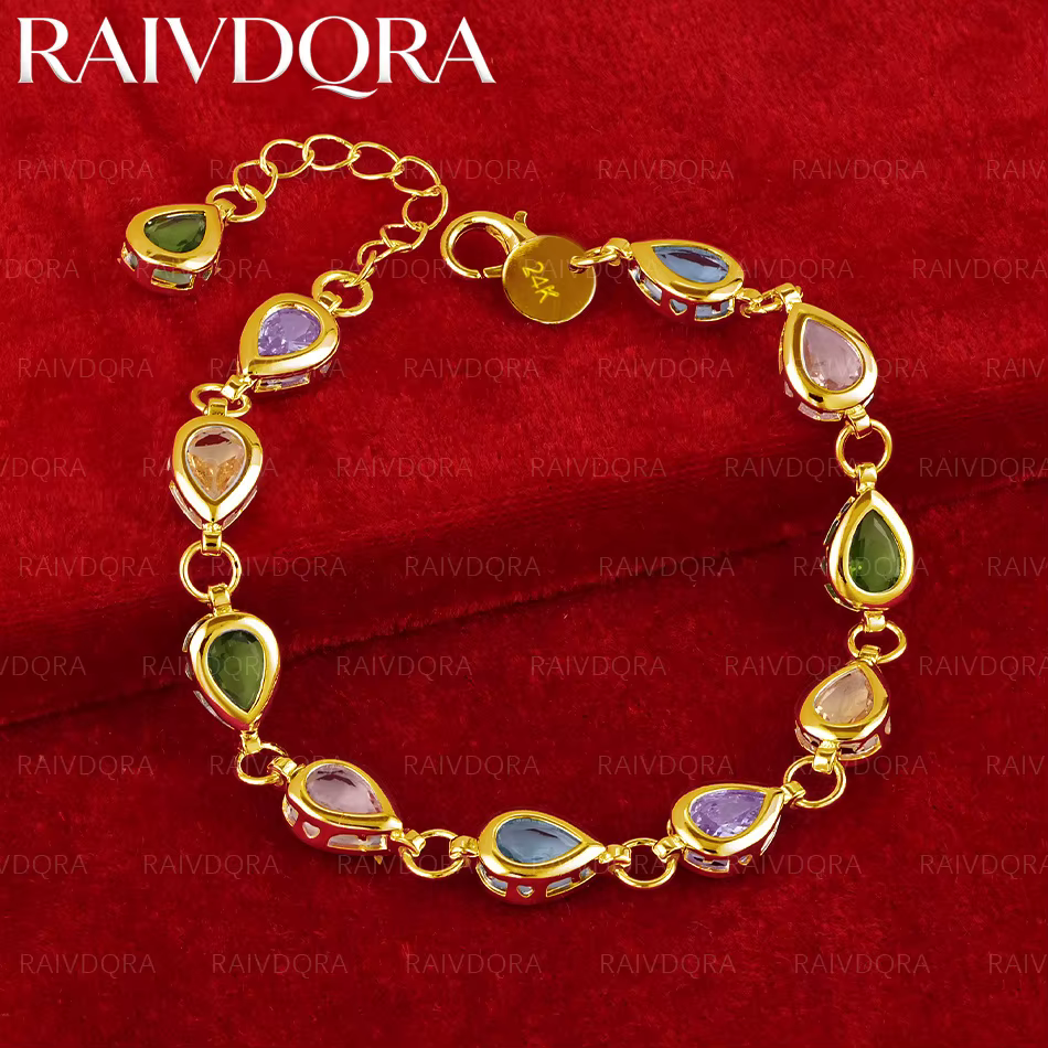 Bracelet en Zircons plaqué or 18 carats pour femmes et hommes