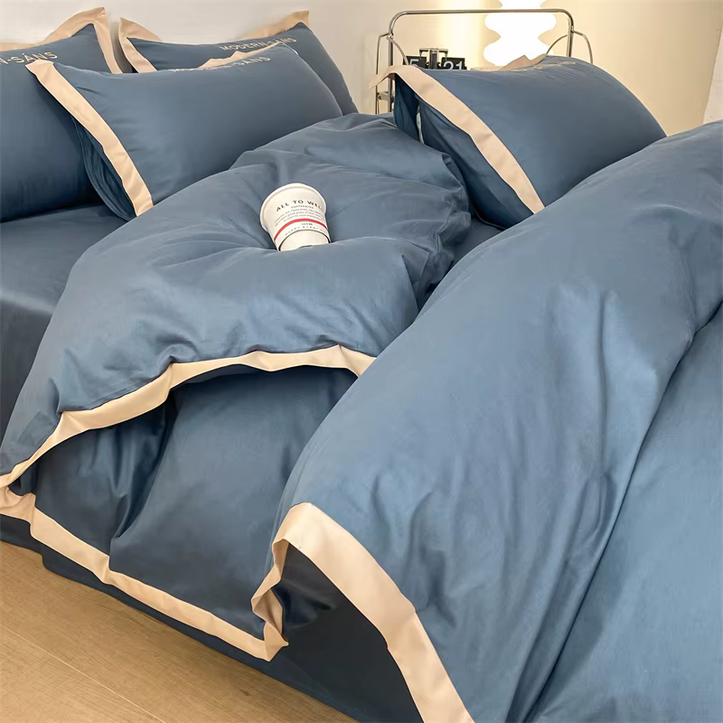 Ensemble de literie de haute qualité 100% coton avec housse de couette brodée