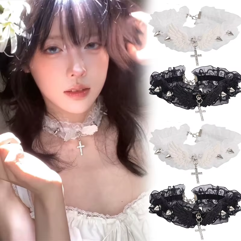 Lolita – collier en cuir pour femmes et filles