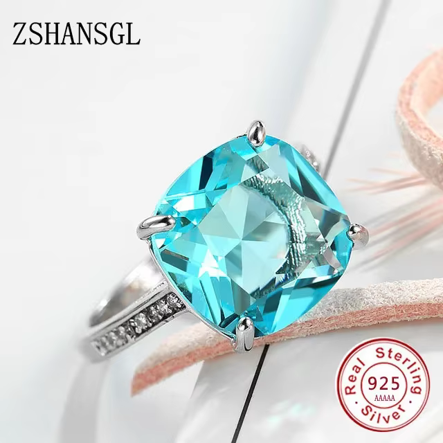 Bague de luxe en argent Sterling 925 pour femmes