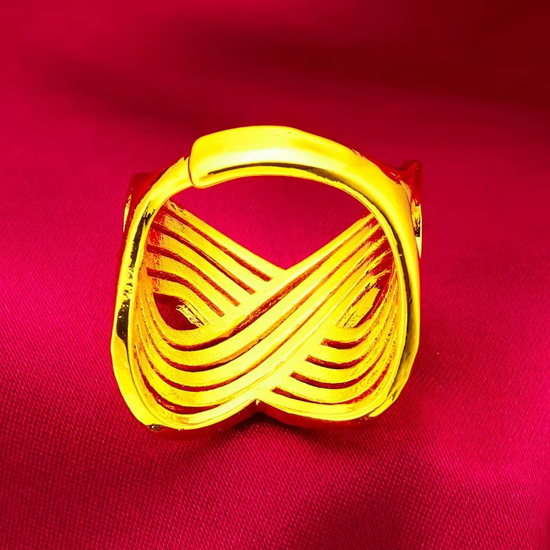 Bague torsadée grande taille Kryos Jewelry pour femme en or 24 carats AU999 - Or