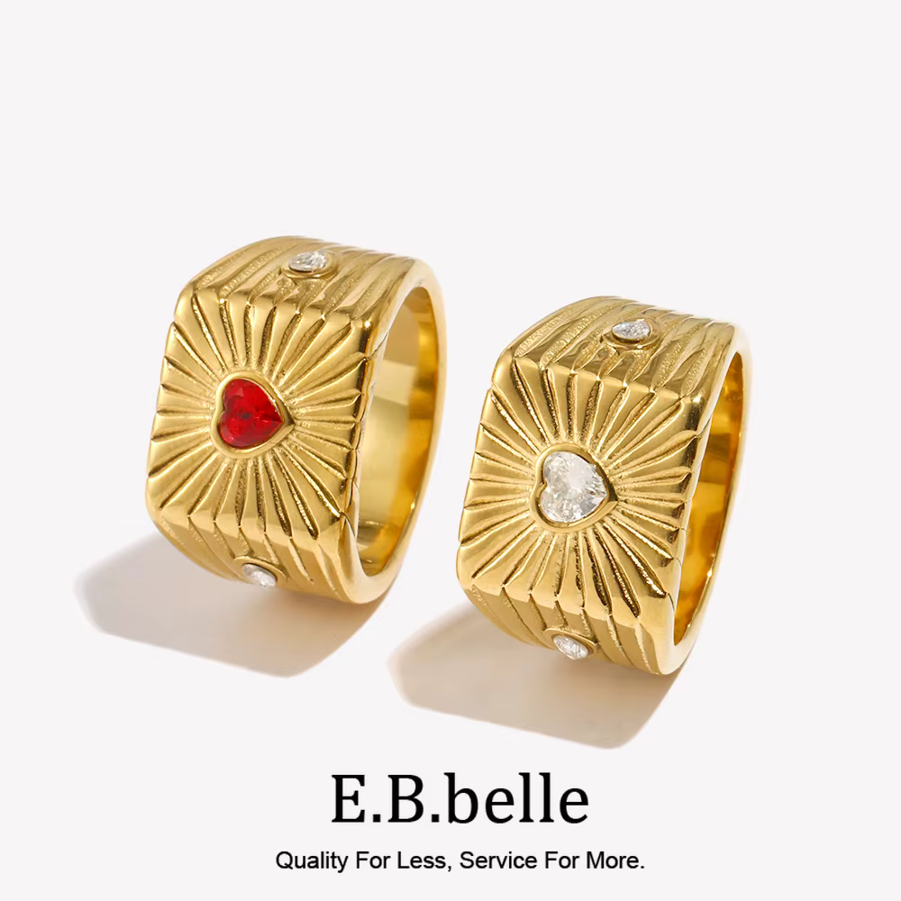 E.B.belle – bague carrée en forme de cœur