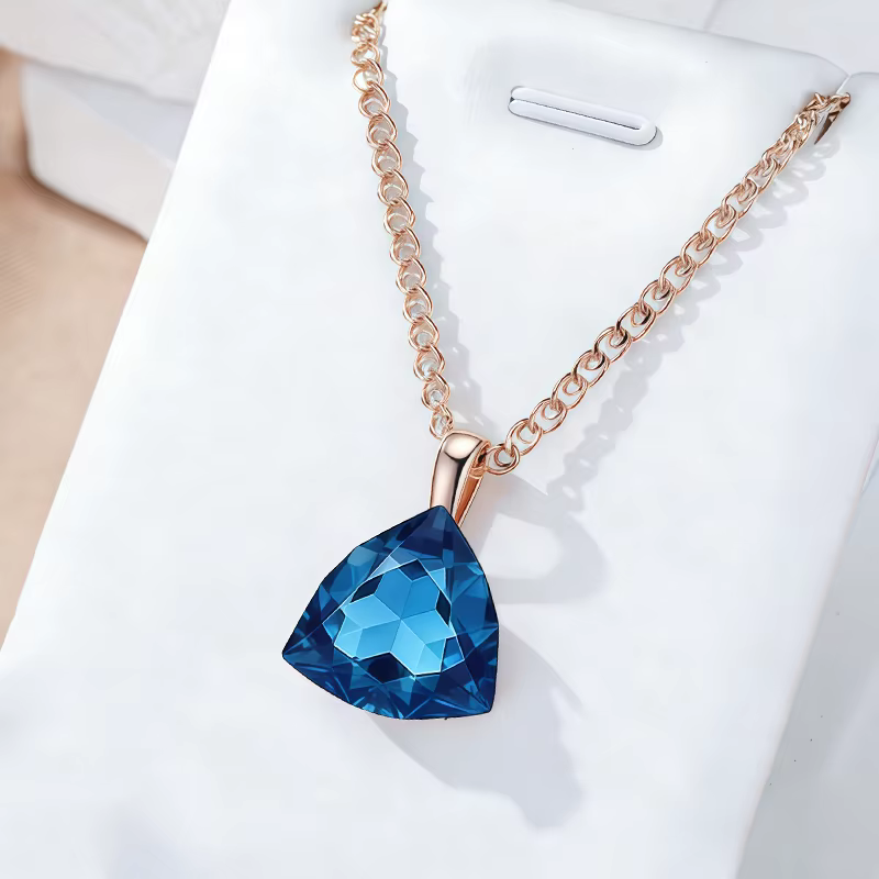 Wbmqda – collier avec pendentif en pierre bleue pour femmes