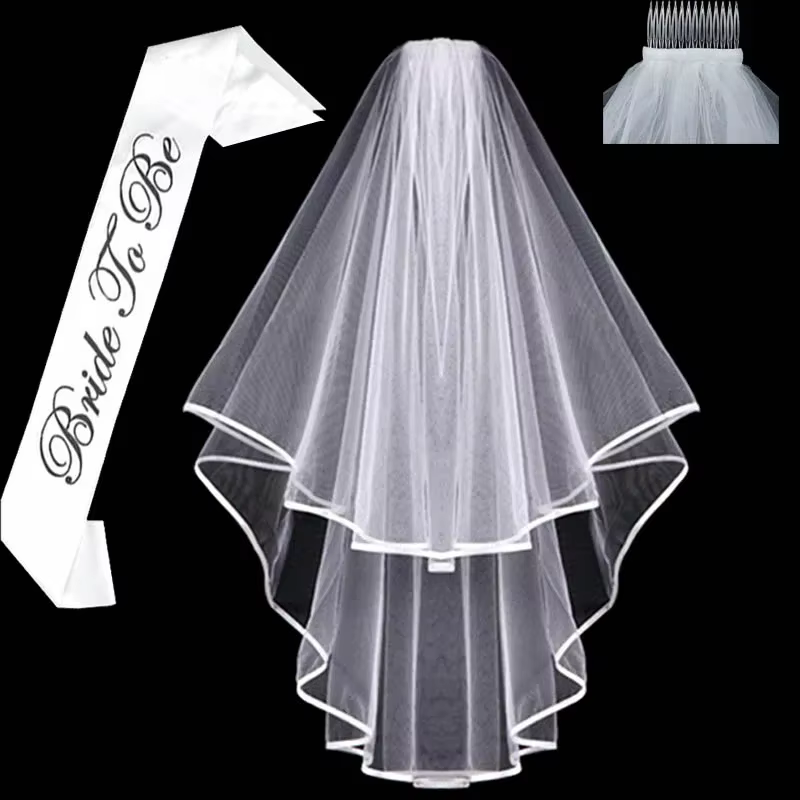 Voile de mariée court blanc