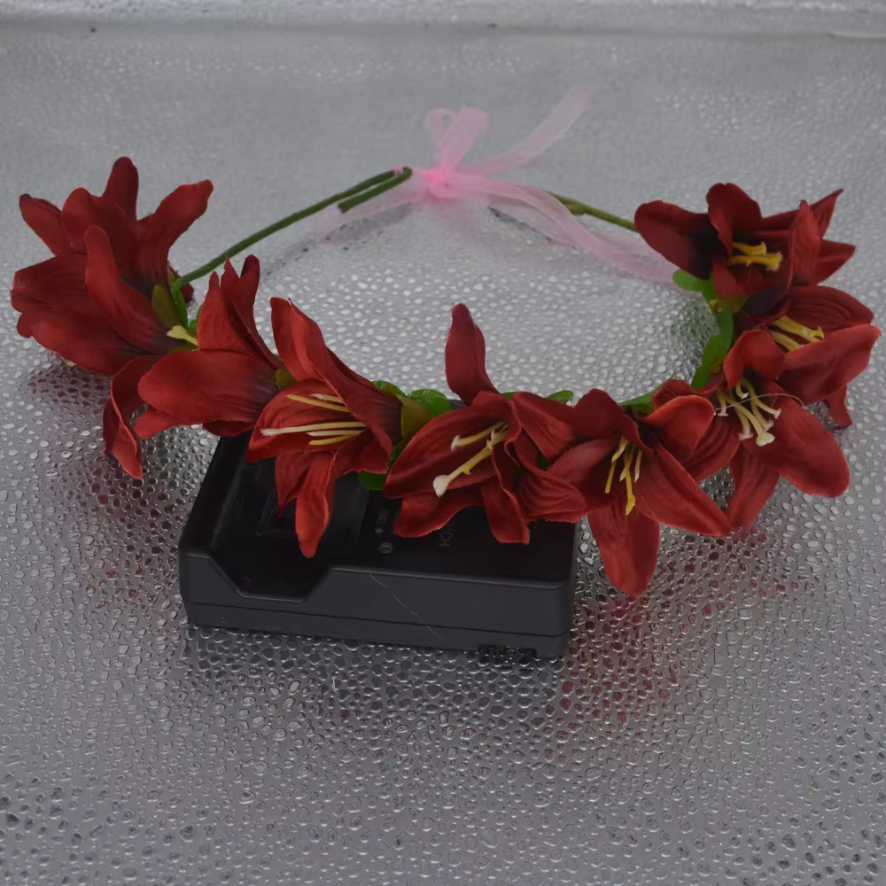 Femmes fille fleur couronne bandeau Halo