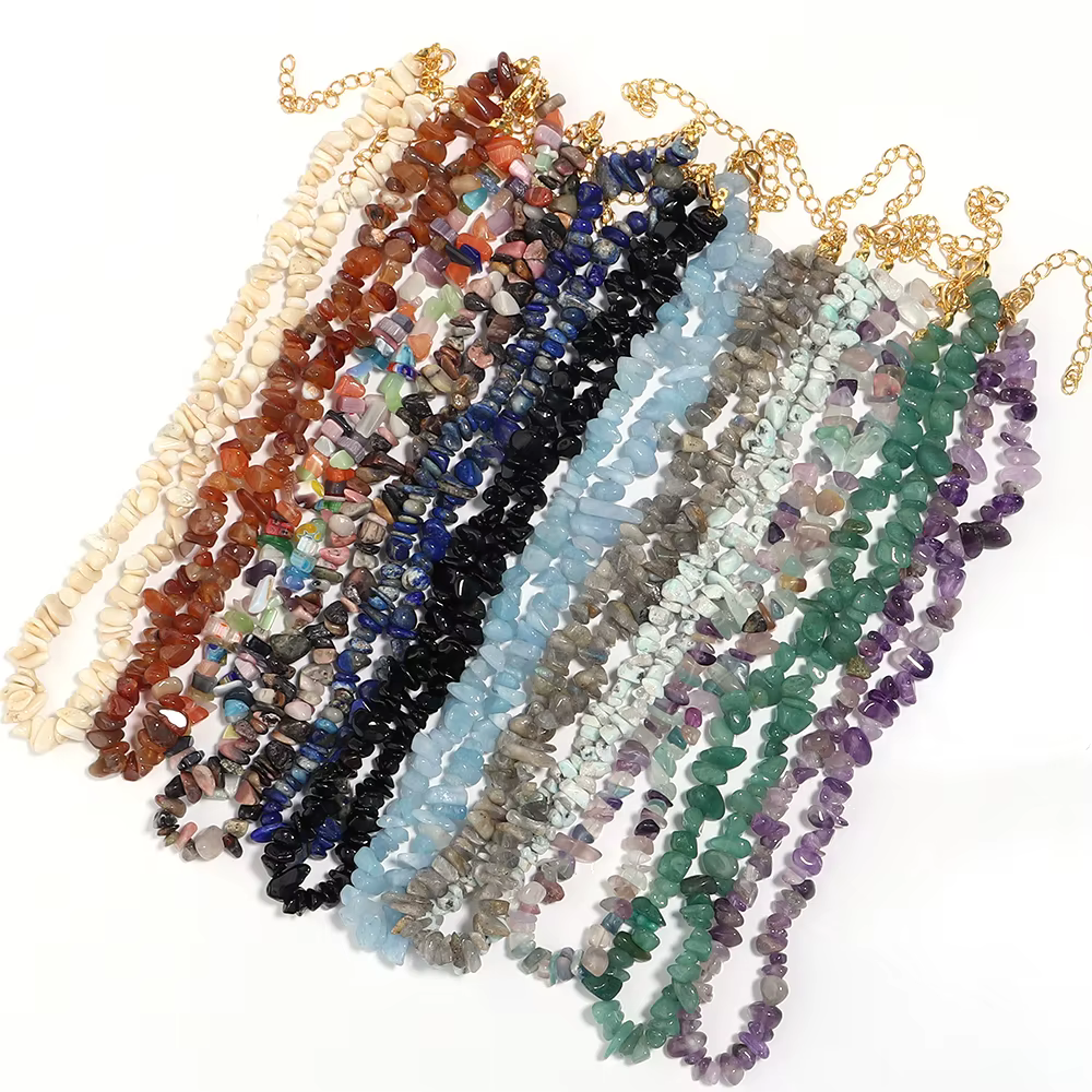 Collier ras du cou en pierre naturelle pour femmes