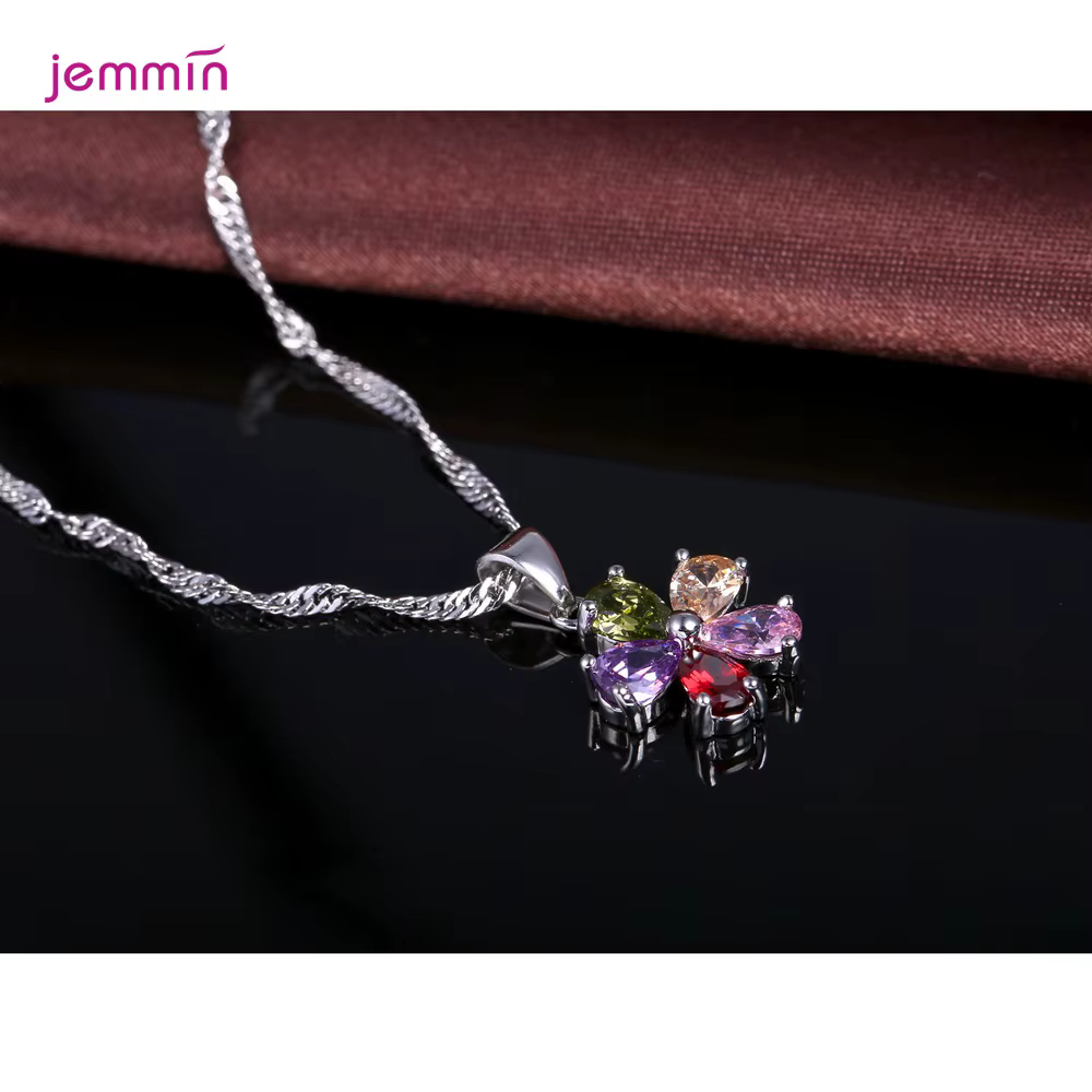 Ensemble de bijoux élégant en argent sterling 925 véritable
