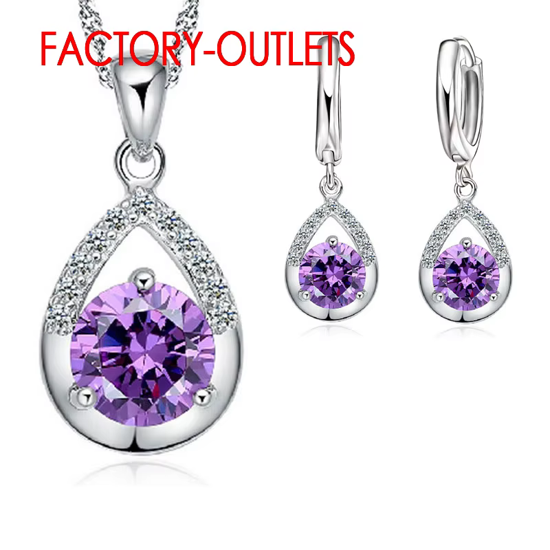 Ensemble de bijoux de mariée en argent Sterling 925