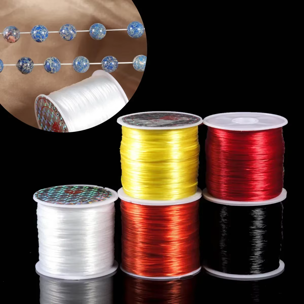 Rouleau de fil élastique extensible pour bijoux