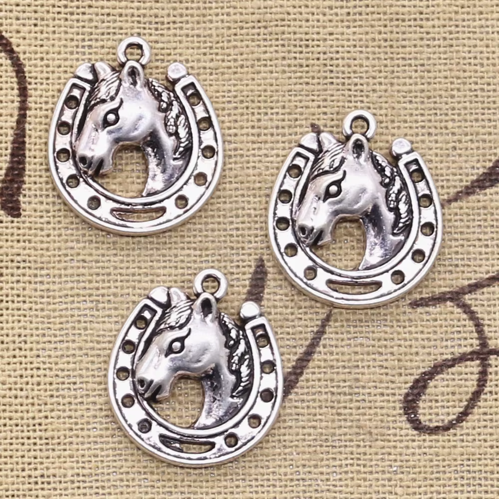 8 pièces breloques cheval Steed fer