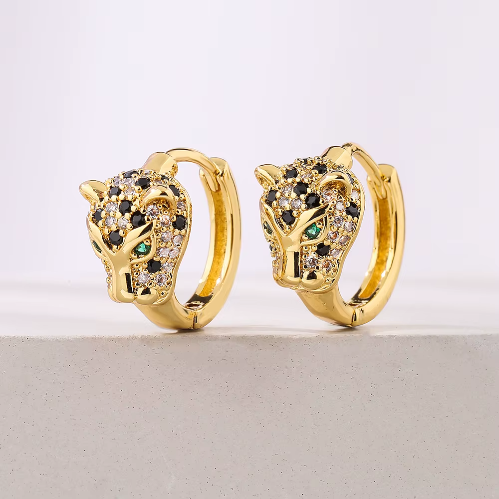 NEWBUY – boucles d'oreilles léopard en acier inoxydable
