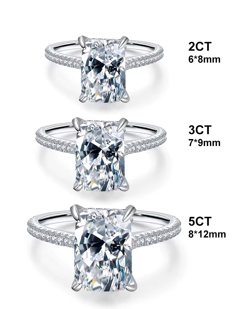 DWJ 2-5CT magnifique bague rectangulaire en Zircon en argent Sterling 925 pour les femmes anniversaire de mariage de luxe de haute qualité bijoux fins