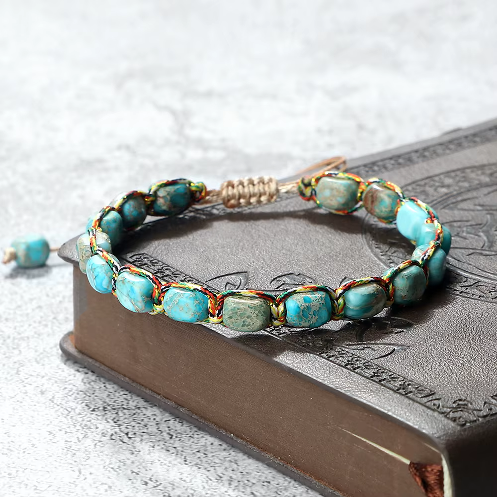 Bracelet de perles en pierre impériale bohème