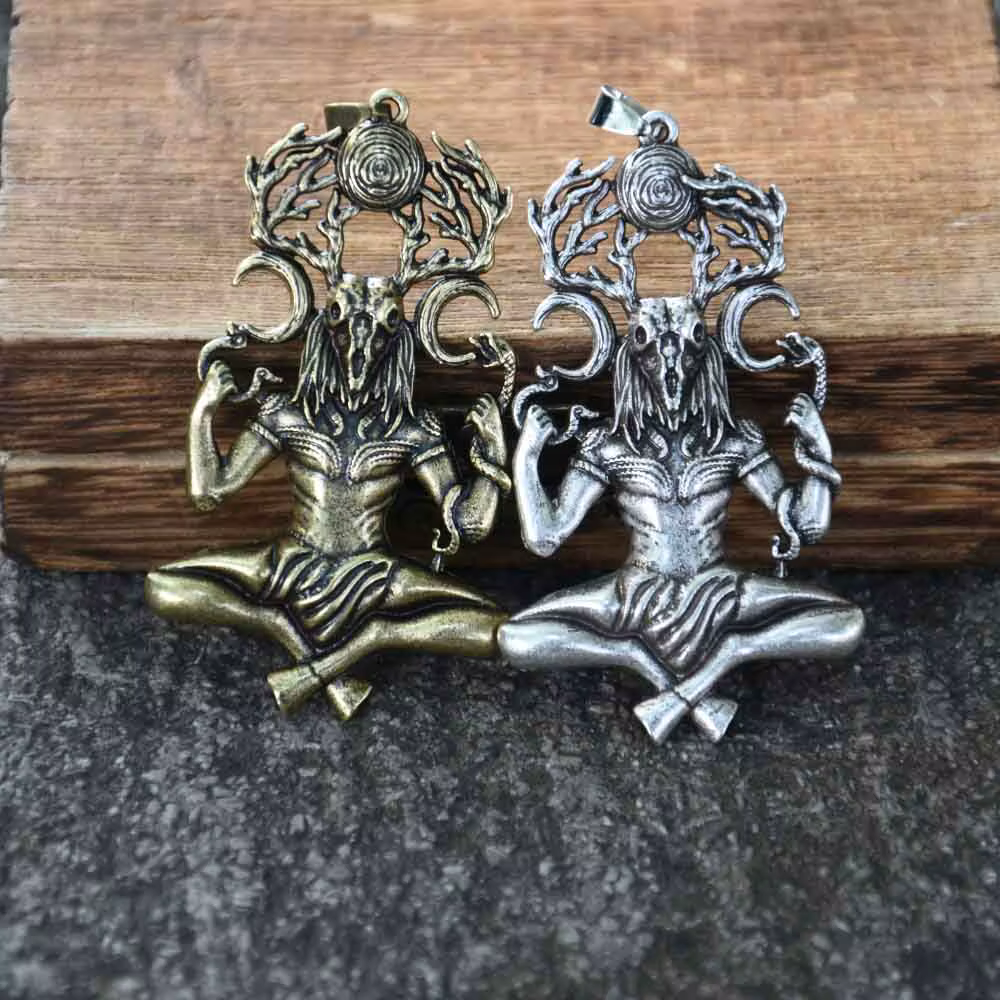 Mythologie Cernunnos dieu à cornes pendentif maître des animaux collier Vintage Talisman païen amulette Samhain bijoux cadeaux