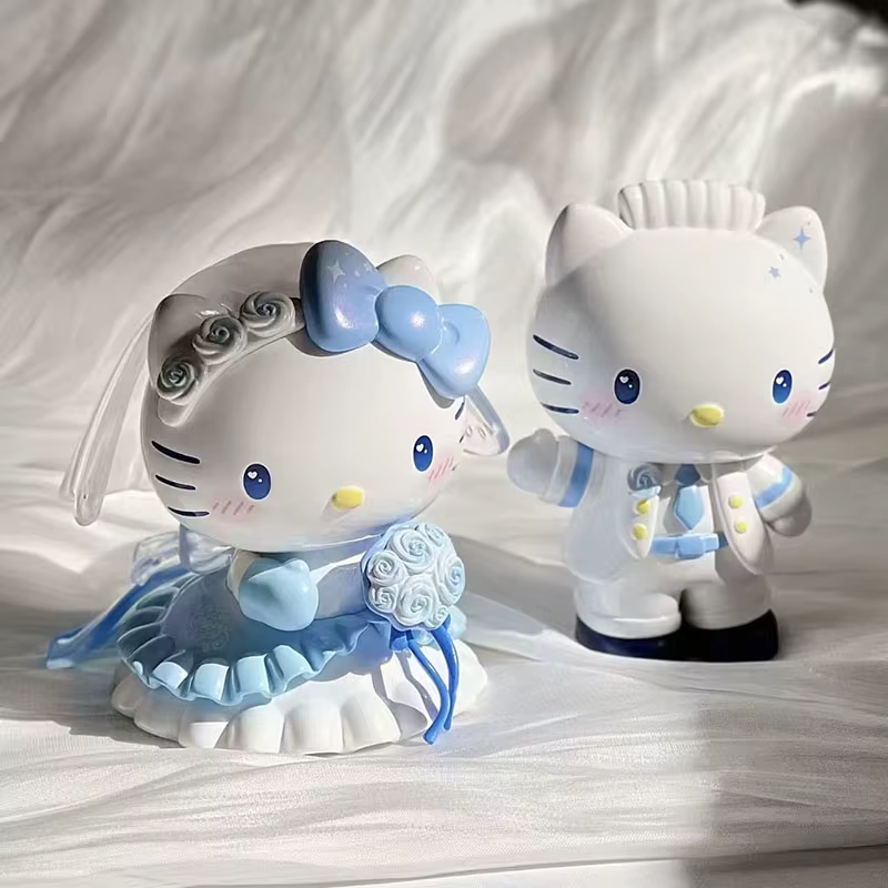 Figurines de couple de mariage Hello Kitty