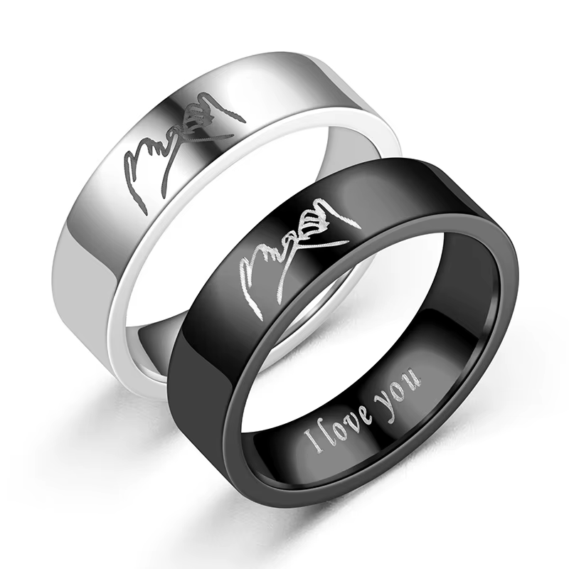 Bague en acier titane pour hommes et femmes