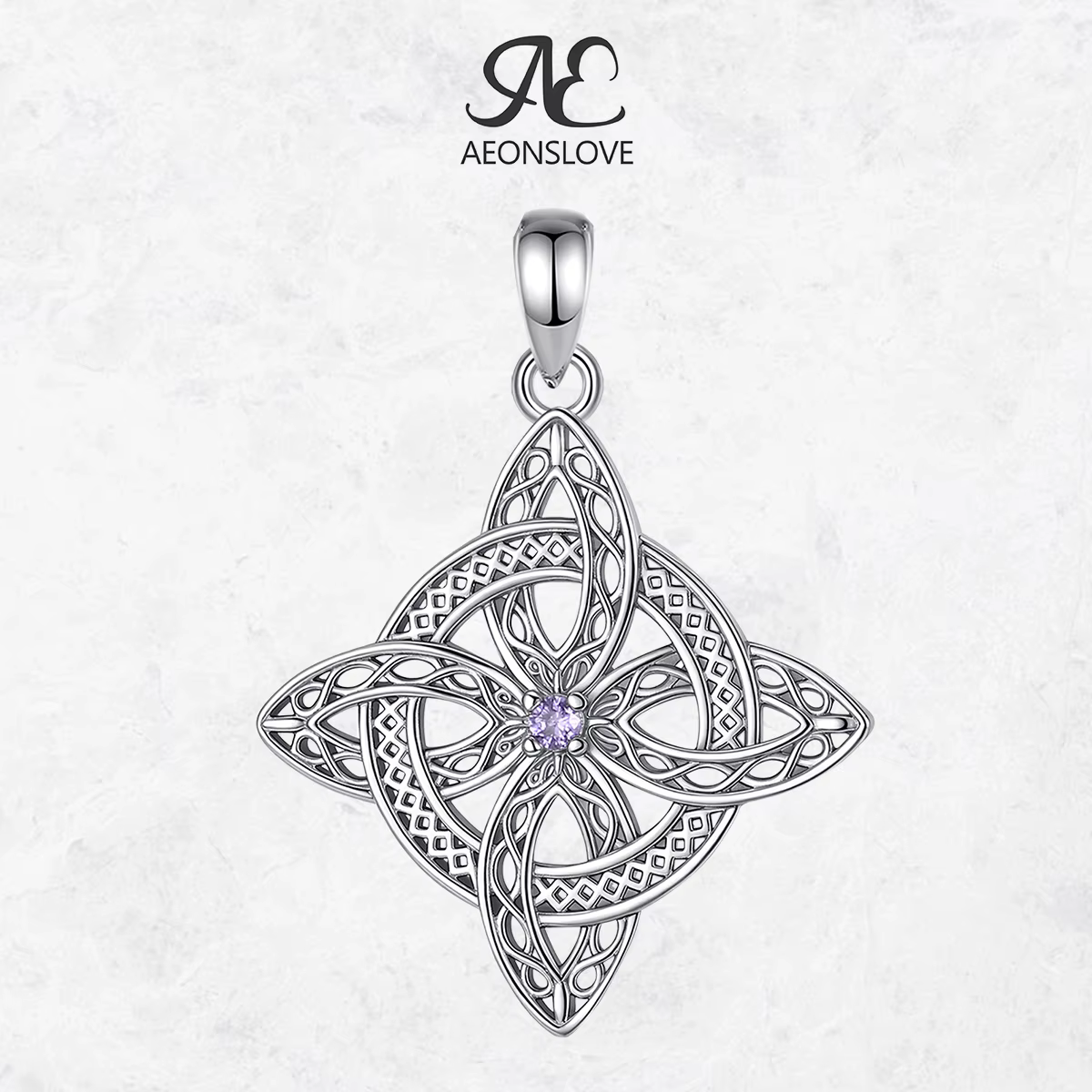 AEONSLOVE – pendentif en zircone avec nœud de sorcière magique