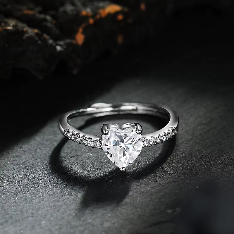 Bague en forme de cœur en argent Sterling 925