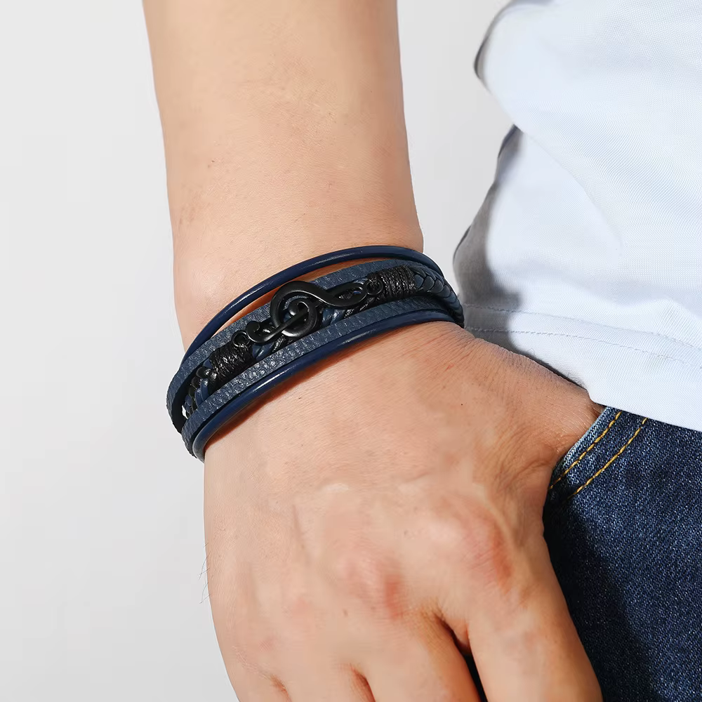 Bracelets pour hommes nouveau symbole de musique créatif rétro