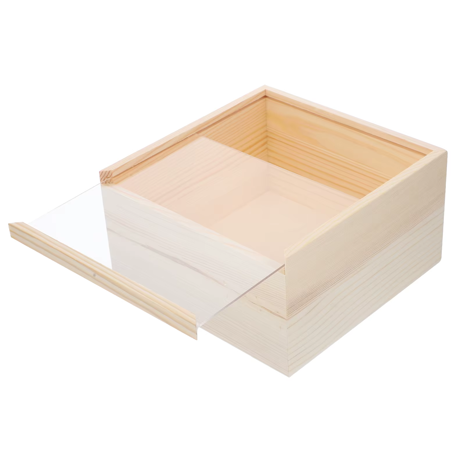 Boîte à bijoux créative de rangement en bois vierge inachevé