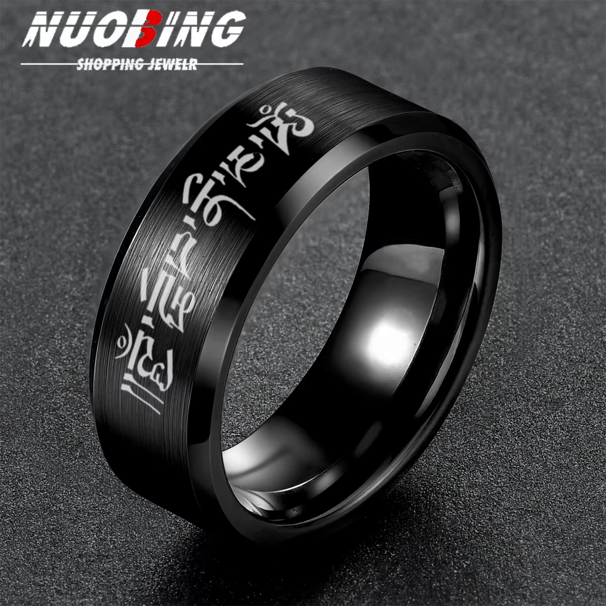 Bague noire pour hommes