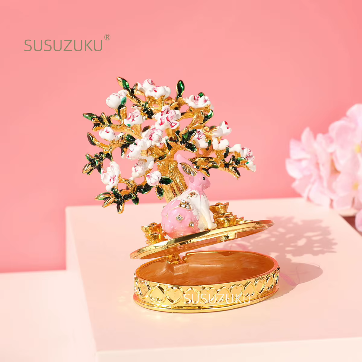 Boîte à bijoux à charnière en cristal
