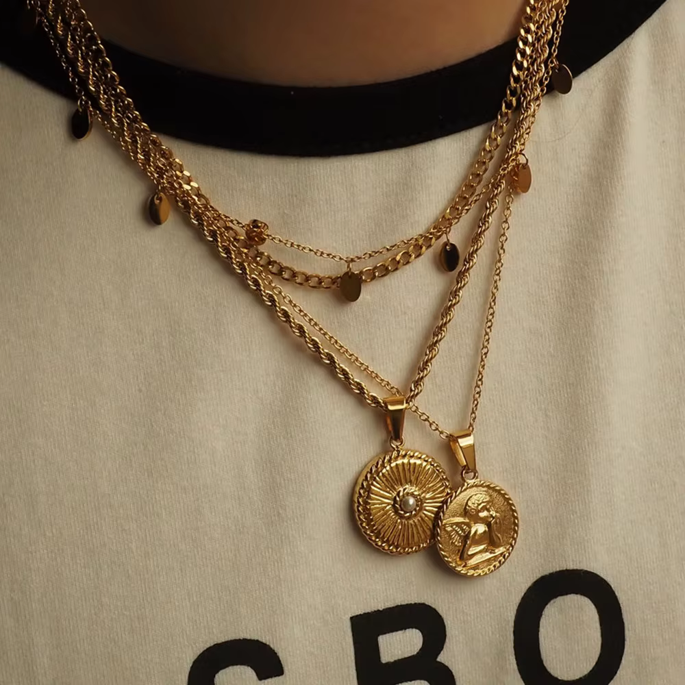 Collier Vintage sur chaîne de cou