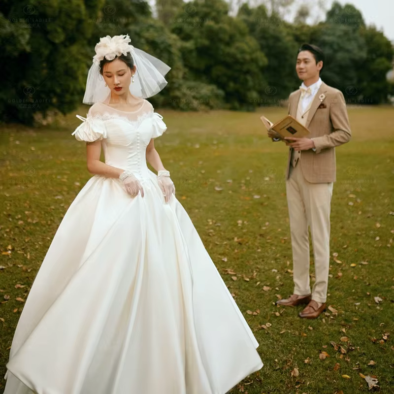 Robe de mariée Simple en dentelle française