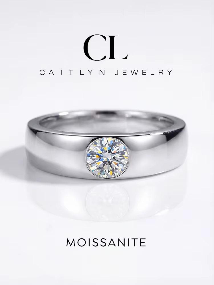 Bagues de fiançailles en diamant Moissanite pour hommes