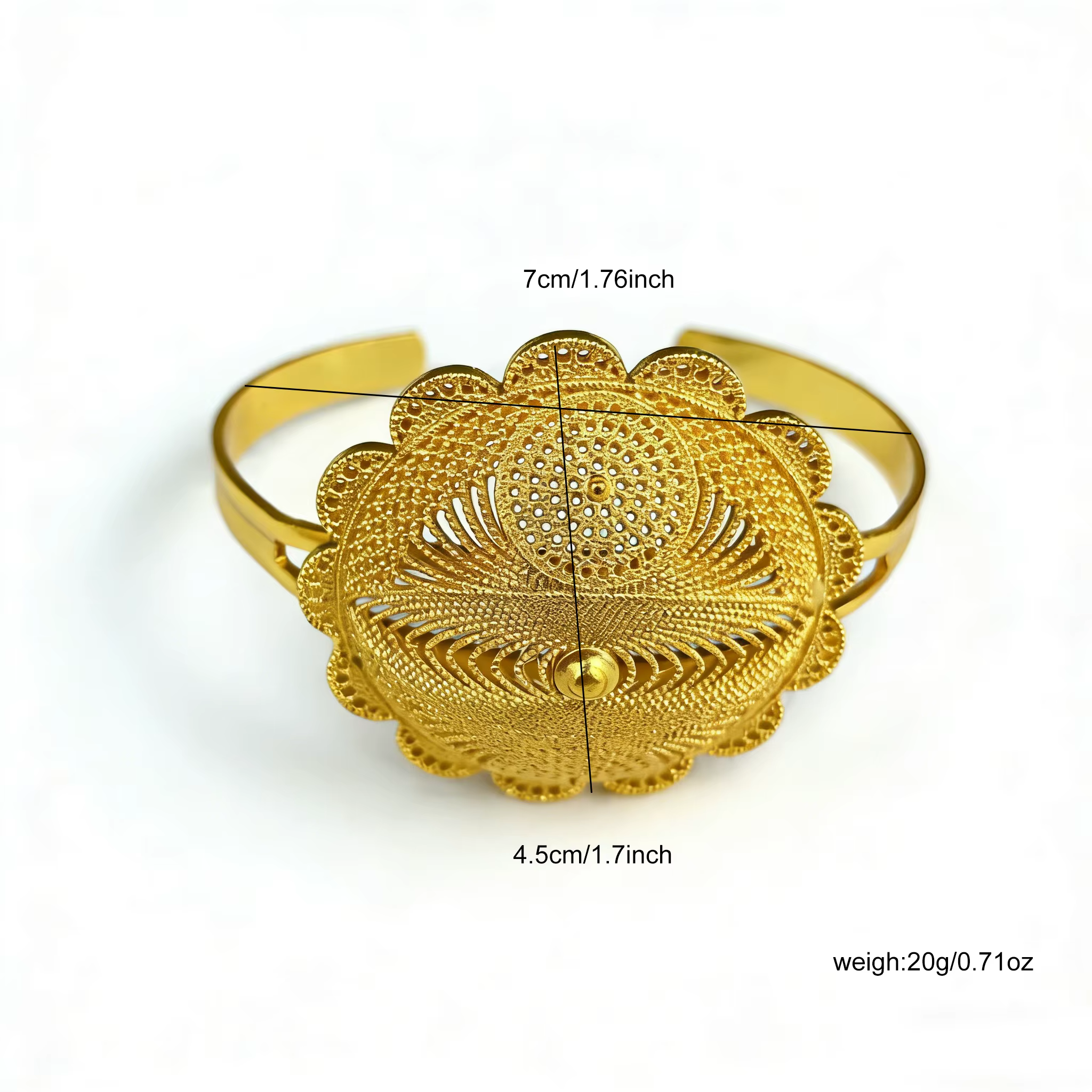 Bracelets de luxe africains plaqués or 24 carats pour femmes