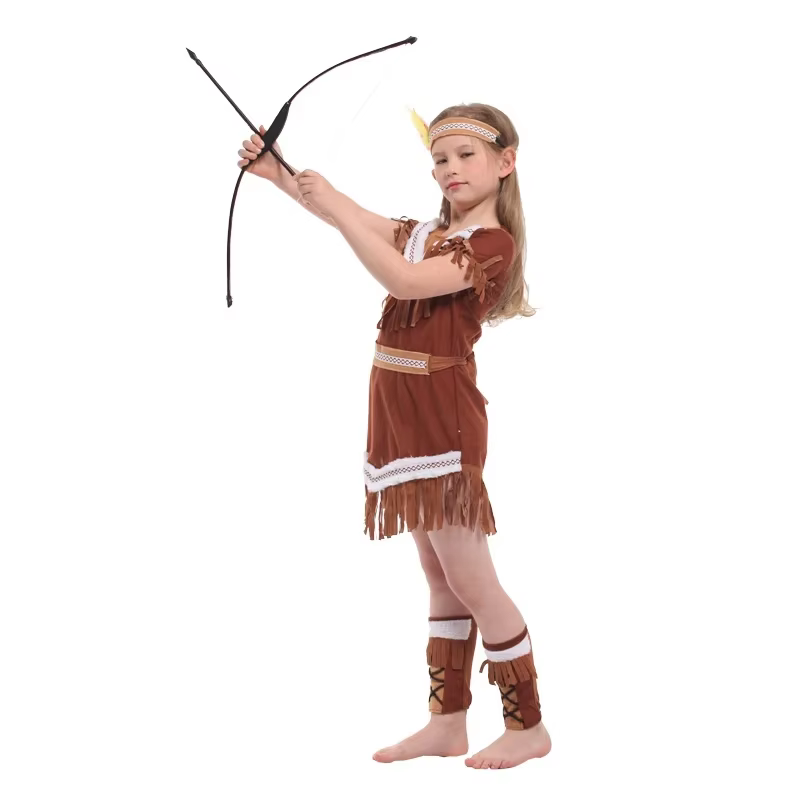 Costume de princesse indienne pour filles de 3 à 8 ans