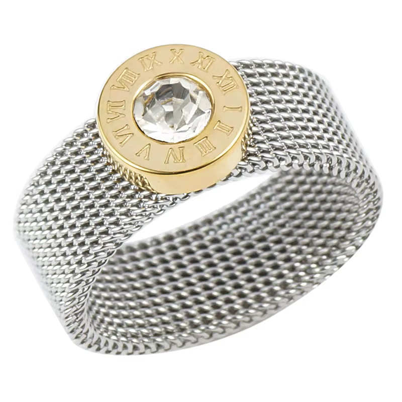 Bague en acier inoxydable couleur or