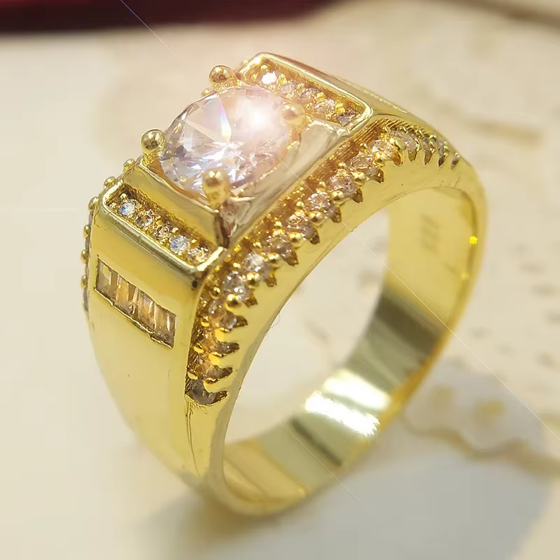 Bague de mariage en cristal d'Autriche véritable pour hommes