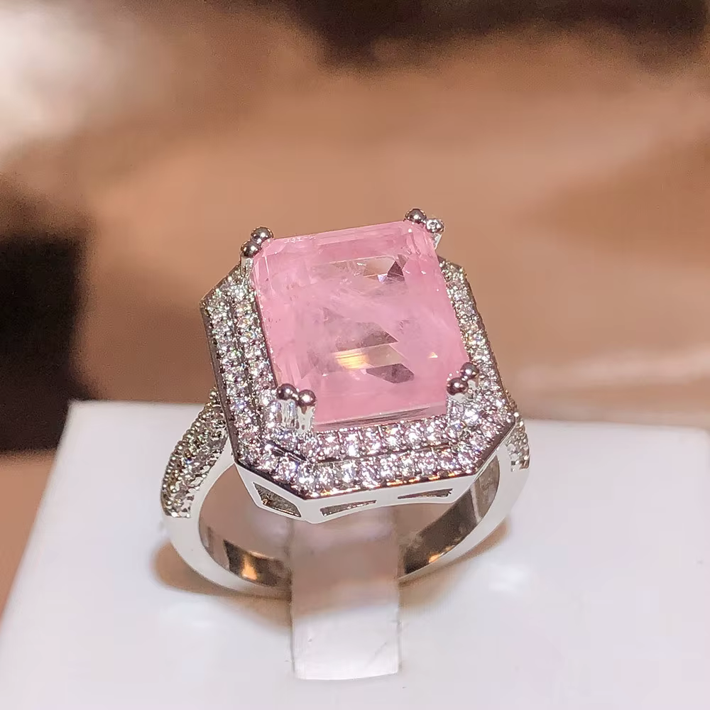 Bague Paraiba en Zircon rose/bleu/vert pour femmes